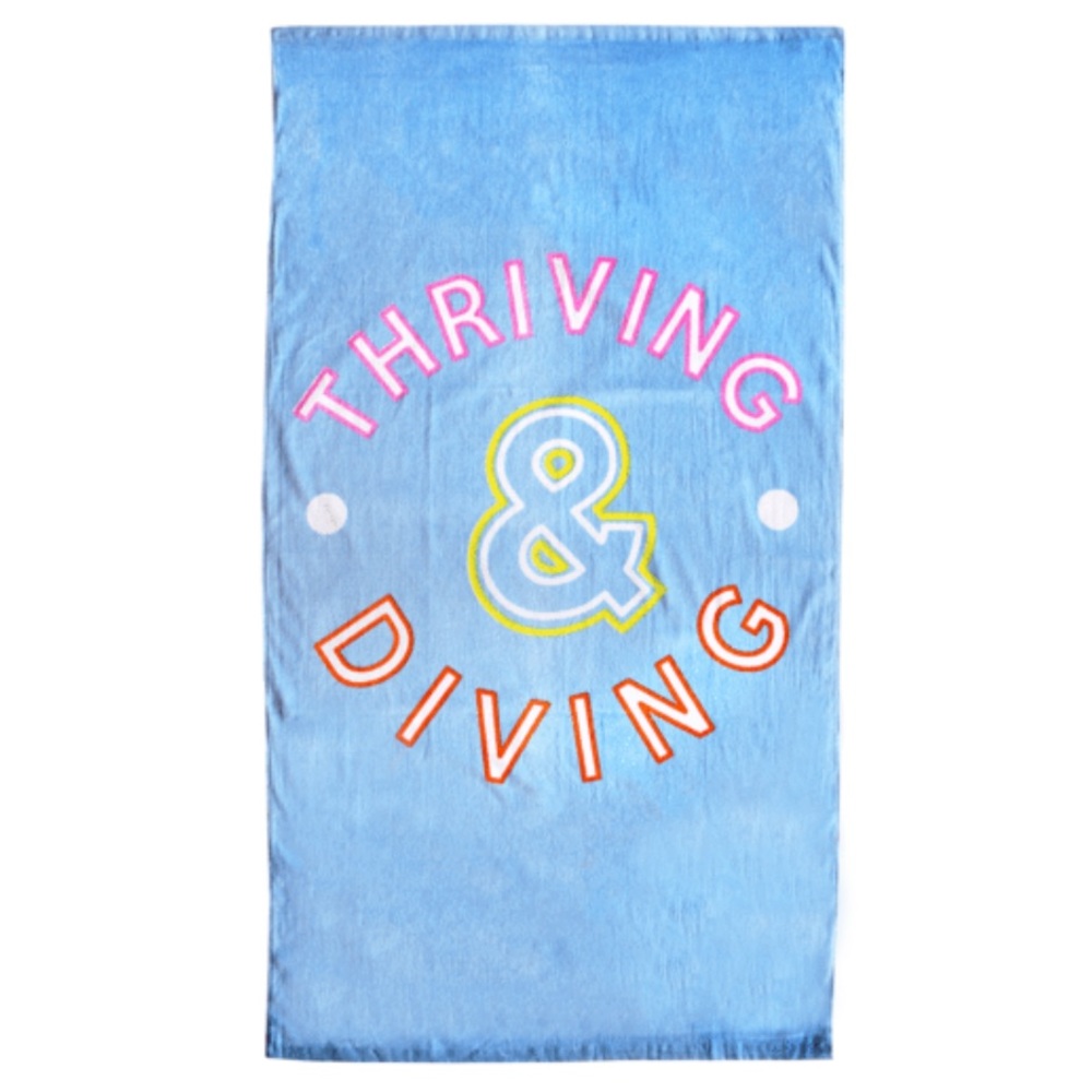 Thriving & Diving beach towel